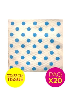 servilleta tissue 33 x 33 cm lunares celeste qualiplas slc paq x 20 (pser-def)