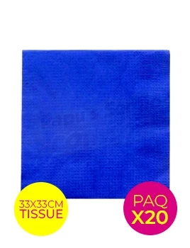 servilleta tissue 33 x 33 cm pleno azul qualiplas spaz paq x 20 (pser-def)