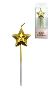 vela estrella facetada 10 cm dorada (gold) - y733-ve29 (low-def)