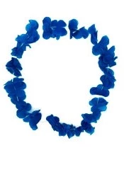 collar de flores doble de tela azul