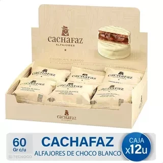 alfajor cachafaz blanco x60g. x12u