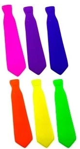 corbata plastica fluo colores surtidos