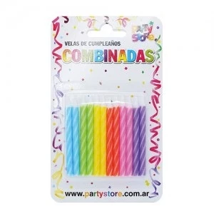 velas 6cm combinadas multicolor x12un. (rr) (pk-def)