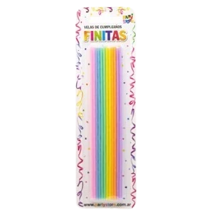 velas finitas 17cm neon - blister x 24 u (rr) (pk-def)