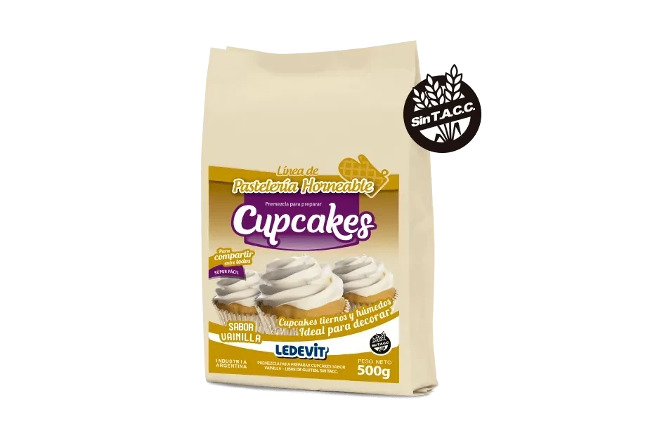 cupcake vainilla premezcla horno x 500 grs. (ledevit) (pk-def)