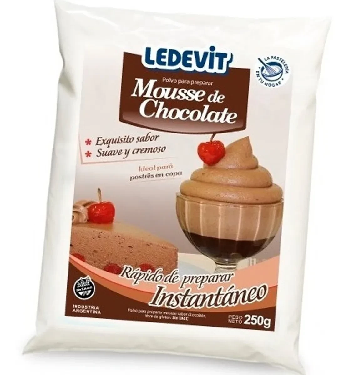 mousse de chocolate bolsita x 250 g (ledevit) (pk-def)