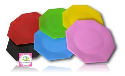 plato octogonal 18cm x10u (sfdp) multicolor (pk-def)