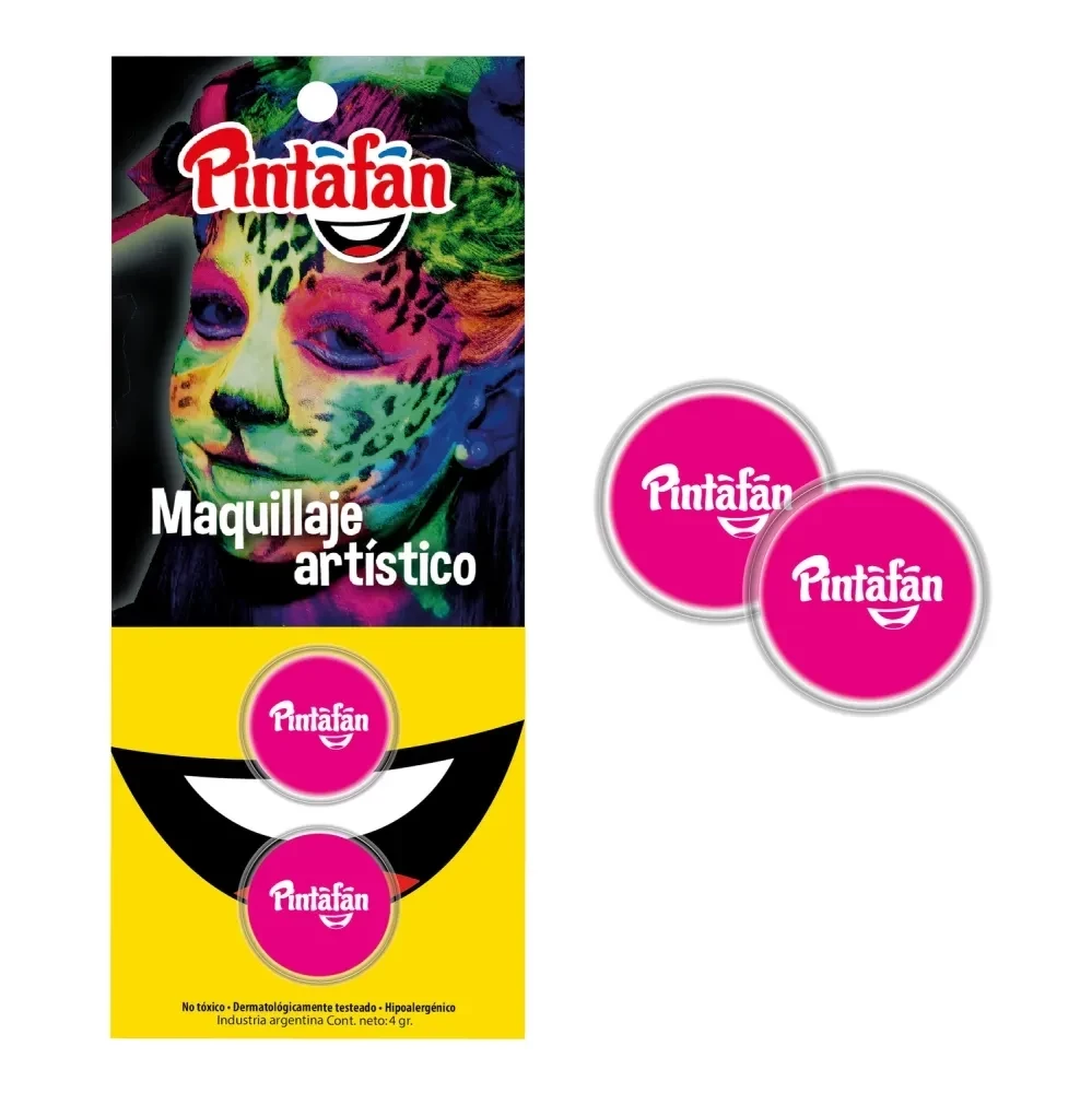 pintura maquillaje set x 2 fluo - 4grs duo (pntf) rosa (pk-def)