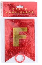 banderin feliz cumpleanos c/brillo glitter stamping (qt-ya)