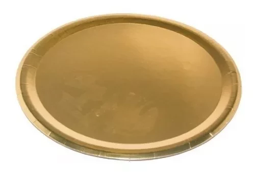 bandeja carton metalizada redonda dorado n1 16 cm 6146 x unidad