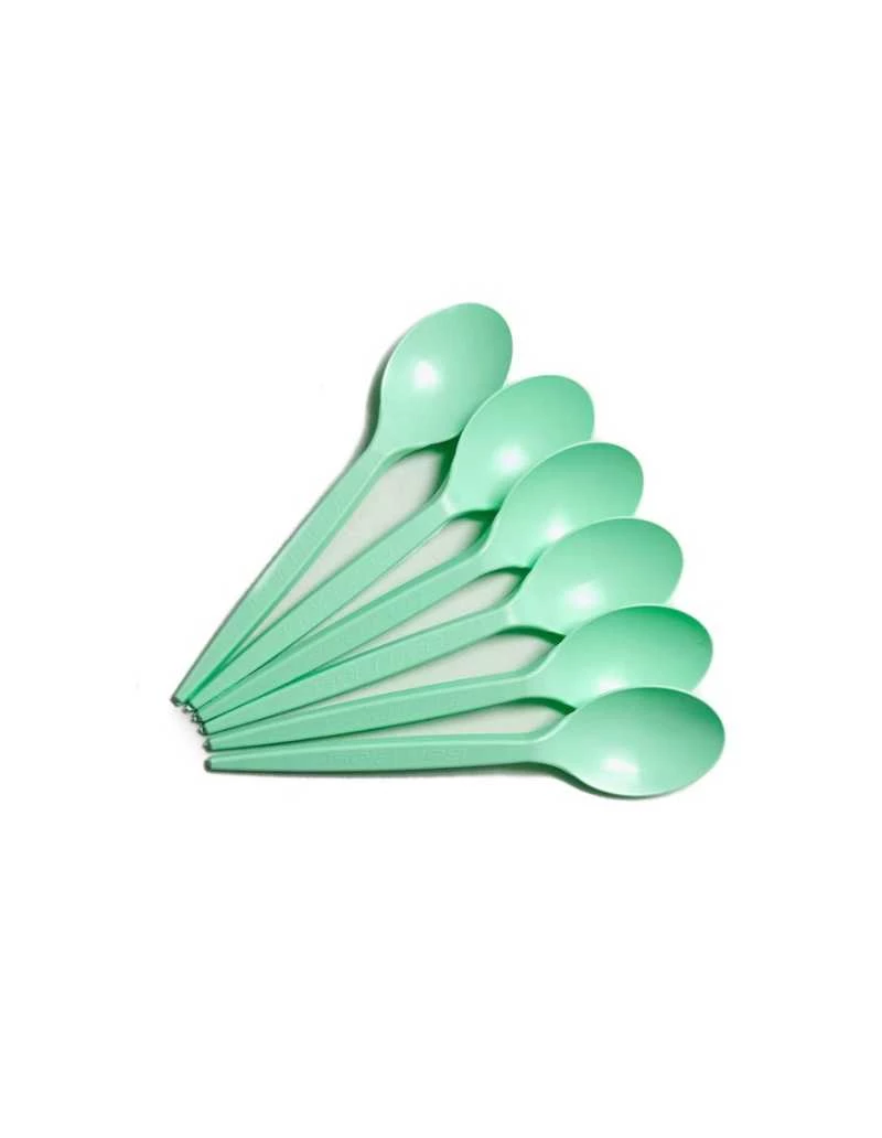 cuchara plastico descartable sundae verde pastel ban plast cusuvep x 50