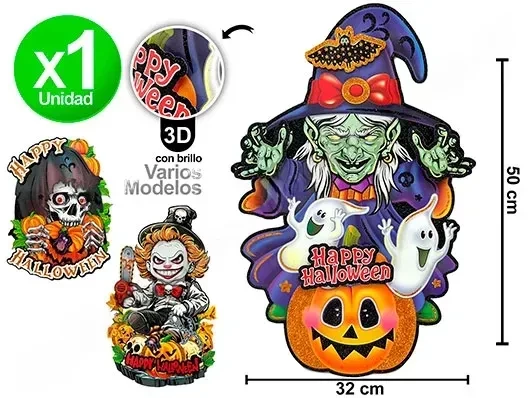 adorno puerta halloween brillo varios modelos x1 pa0775 ca (calb)