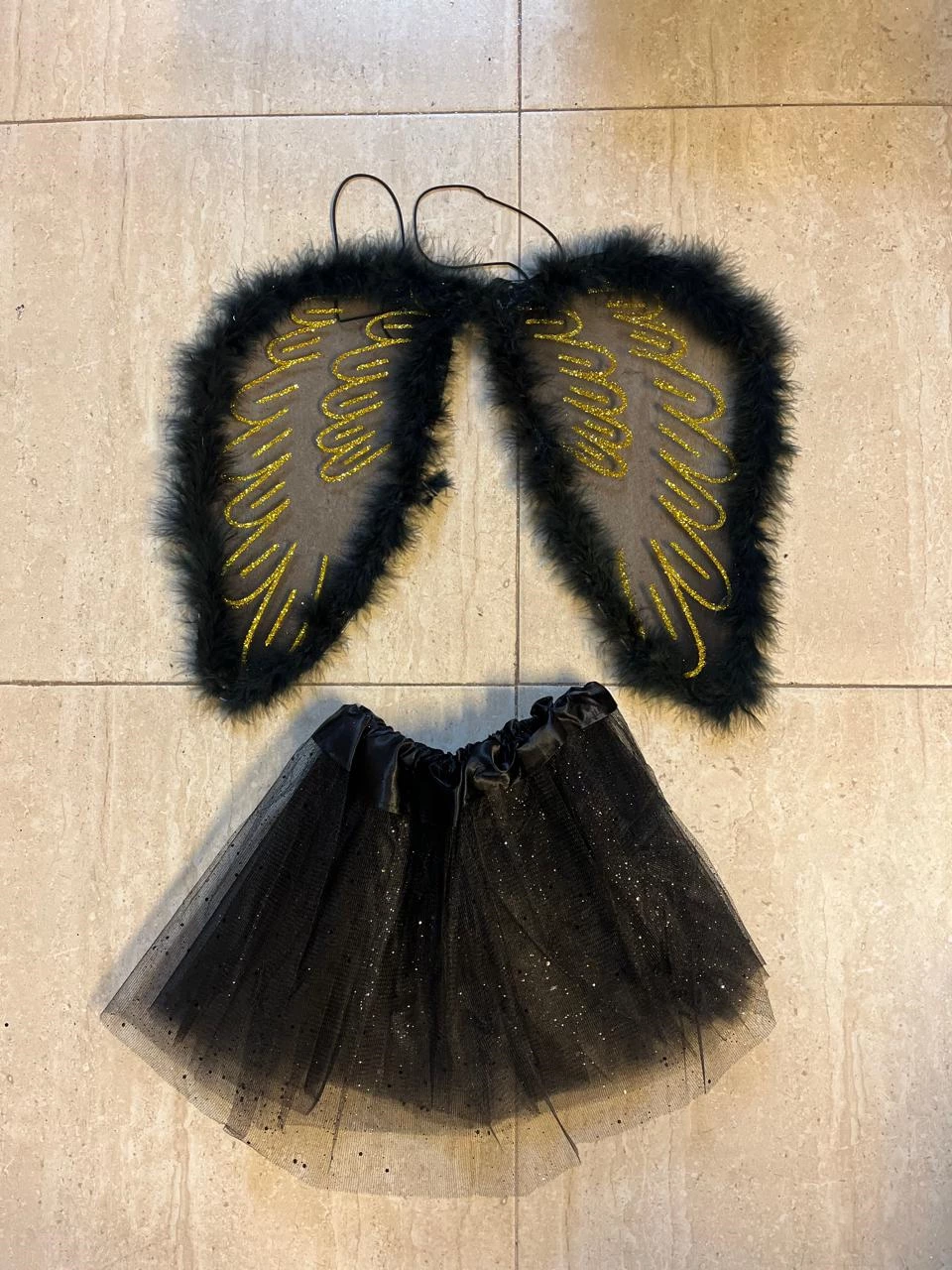 a set de alas (dimp) de angel con tutu negro