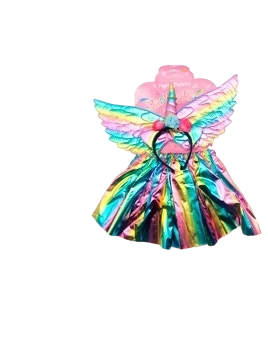 ha24 pr24 set unicornio alas y rosas lame arcoiris con tutu 3 pcs - 0549-5 (lowcost)