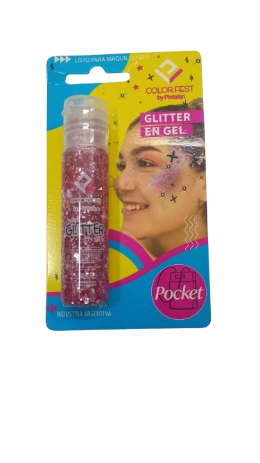 glitter en gel pocket 20grs en blister (pntf) rosa