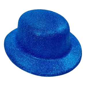 gorro bombin glitter azul (rr)