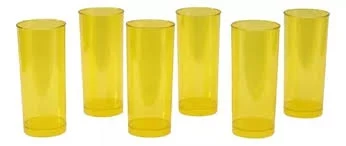 vaso trago largo cristal amarillo x 10 unidades