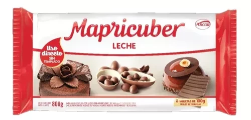 tableta chocolate leche mapricuber 9415 x 800 grs