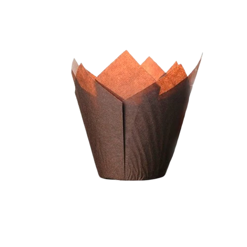 tulipas cupcake x 50 marron (plat)