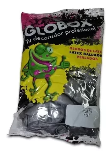 globos latex redondo perlado 12" x50u globox (dilax) plata