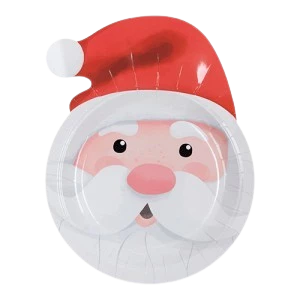 plato de polipapel con forma 16,5x20cm *santa claus* x 6 unidades (rr)