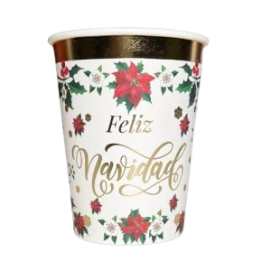 vaso de polipapel flor de navidad x 6 unidades (rr)