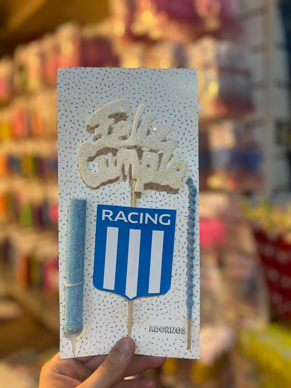 blister topper con vela y bengala racing