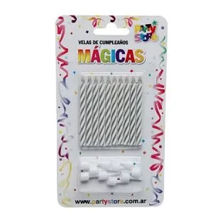 velas magicas blancas - blister x 10un. (se vuelven a encender) (rr)