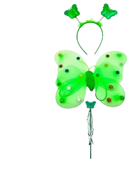 nuevo set 3pcs alas de mariposa hebilla varita verde - ilc49 (lowcost)