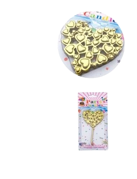 nuevo vela corazon con mini corazones dorado - h08-020b12 (lowcost)