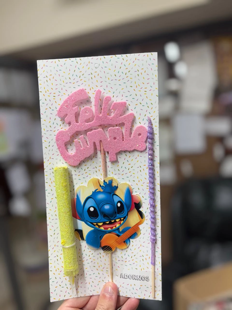 blister topper con vela y bengala stich