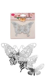 adorno mariposa 3d plata mod. surtidos pack 12 blister de 12uc/u - md459-173 (low-def)