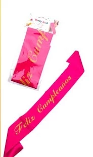 banda cinta feliz cumpleanos gibre fucsia