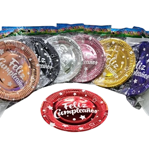 plato de papel descartable feliz cumpleanos x10 (qt-zle) (pk-def)