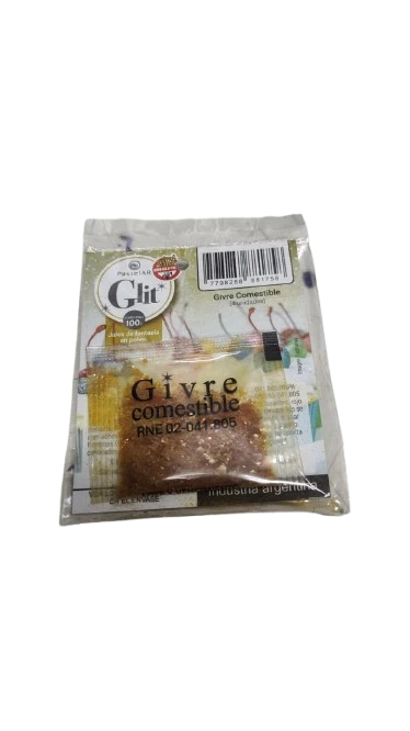 glit brillantina comestible x4u (pastelar) dorado