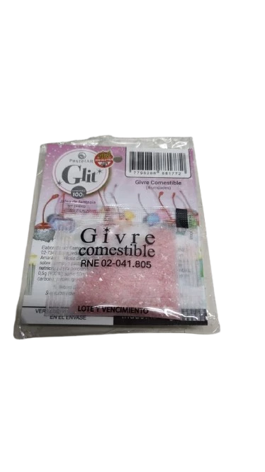 glit brillantina comestible x4u (pastelar) rosa