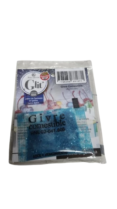 glit brillantina comestible x4u (pastelar) azul
