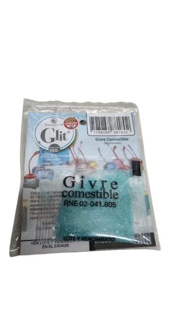 glit brillantina comestible x4u (pastelar) celeste