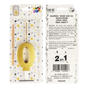 vela bengala numero dorada nº 0 (rr)