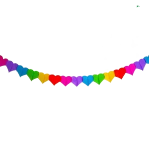 guirnalda corazon multicolor 360x18x17 cm (rr)