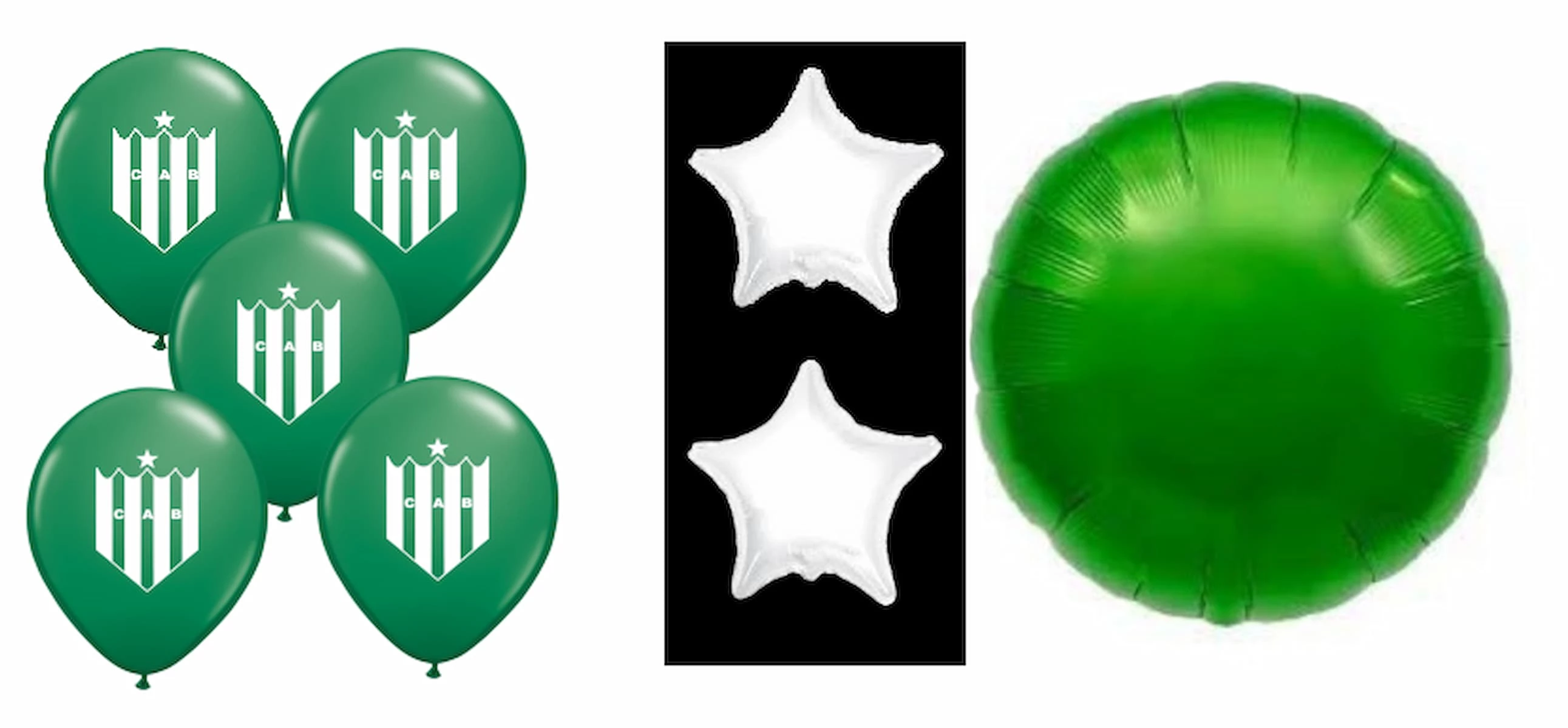 set globos (1 mylar 18", 2 mylar 10", 5 globos deco 12")