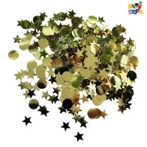 confetti circulos y estrellas dorados (ps-pst)