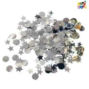 confetti circulos y estrellas plateados (ps-pst)