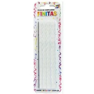 velas finitas 17cm torneadas blancas - blister x 24 u (rr)