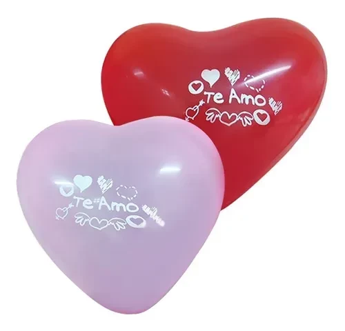 globo latex 12" forma corazon impreso candela x12uni (imp-sud)  