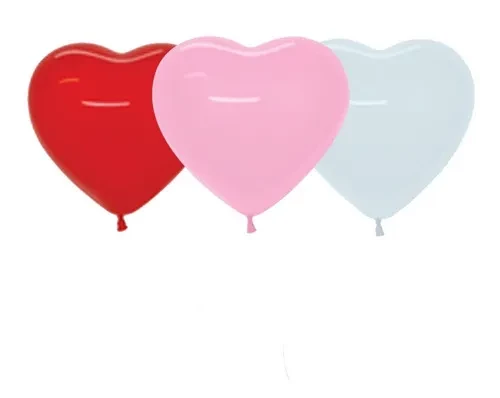 globo latex 12" forma corazon liso candela x12uni (imp-sud)  