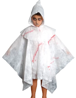 disfraz tunica blanca con capucha sangrienta inf (crost-disfraz-infantil-halloween)  