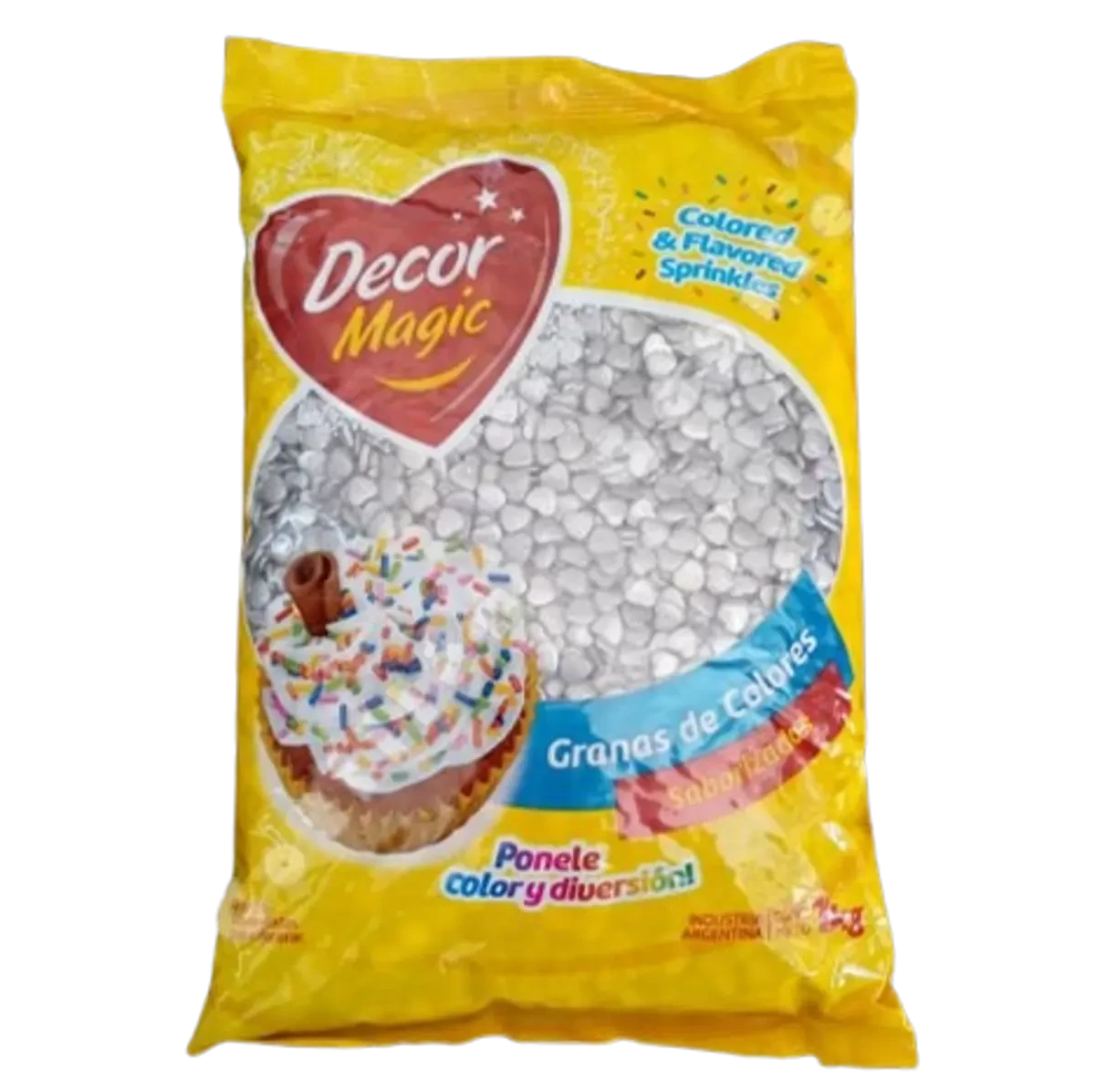 corazones decoracion comestibles plateados x 1kg (plat)