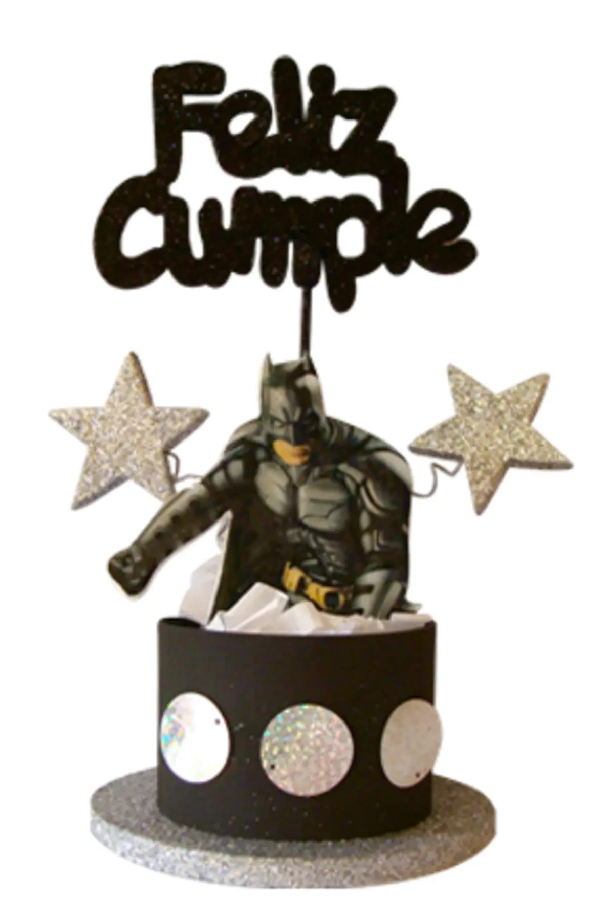 adorno torta tambores figura con feliz cumple grande (mrg) batman