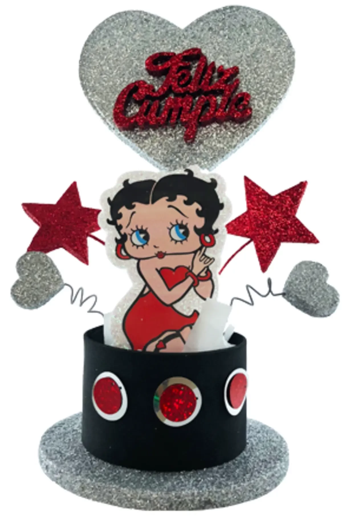 adorno torta tambores figura con feliz cumple grande (mrg) betty boop